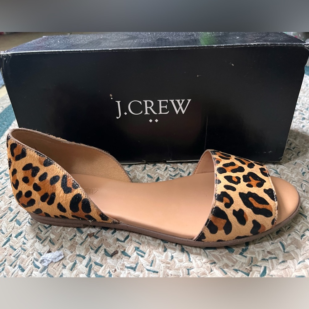 J. Crew: Size 7, Morgan Calf-hair peep toe shoe. Brand New, Never Worn